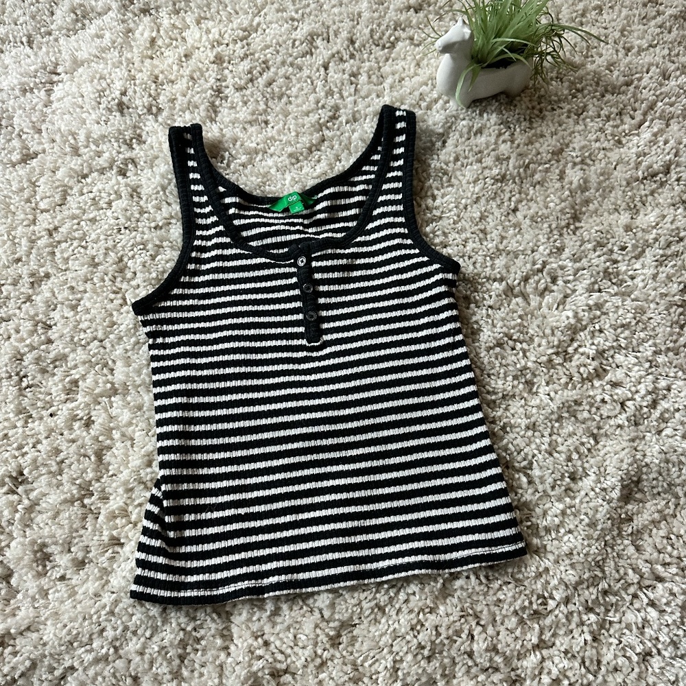 Dip adorable soft black white stripped vintage y2k crop belly shirt tank